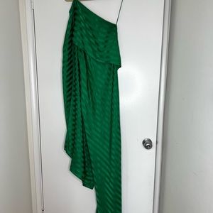 Gorgeous green one shoulder down perfect for weddings and events